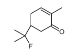 (5R)-5-(2-fluoropropan-2-yl)-2-methylcyclohex-2-en-1-one结构式