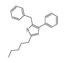 2-benzyl-5-pentyl-3-phenylthiophene结构式