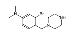 3-bromo-N,N-dimethyl-4-(piperazin-1-ylmethyl)aniline结构式