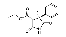 (3R,4S)-4-Methyl-2,5-dioxo-4-phenyl-pyrrolidine-3-carboxylic acid ethyl ester结构式
