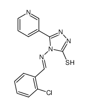 4-{[1-(2-Chloro-phenyl)-meth-(E)-ylidene]-amino}-5-pyridin-3-yl-4H-[1,2,4]triazole-3-thiol结构式