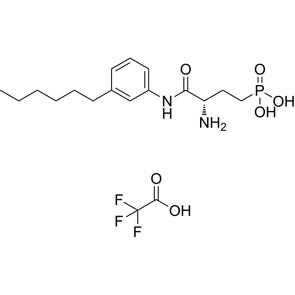 (S)-3-氨基-4-(3-己基苯基氨基)-4-氧代丁基膦酸(TFA盐)结构式