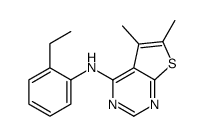 N-(2-ethylphenyl)-5,6-dimethylthieno[2,3-d]pyrimidin-4-amine结构式