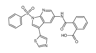 2-(1-(phenylsulfonyl)-3-(thiazol-5-yl)-1H-pyrrolo[2,3-b]pyridin-5-ylcarbamoyl)benzoic acid结构式