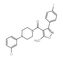 Methanone, [4-(3-chlorophenyl)-1-piperazinyl][3-(4-fluorophenyl)-5-methyl-4-isoxazolyl] Structure