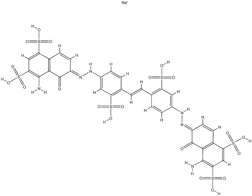 6,6'-[vinylenebis[(3-sulpho-p-phenylene)azo]]bis[4-amino-5-hydroxynaphthalene-1,3-disulphonic] acid, sodium salt结构式