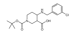 1,3-Piperidinedicarboxylic acid, 4-[[(3-chlorophenyl)methyl]amino]-, 1-(1,1-dimethylethyl) ester结构式