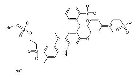 disodium,2-[3-[2-methoxy-5-methyl-4-(2-sulfonatooxyethylsulfonyl)anilino]-6-[methyl(2-sulfonatoethyl)azaniumylidene]xanthen-9-yl]benzenesulfonate Structure