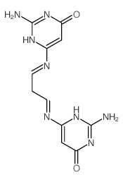 2-amino-6-[3-[(2-amino-6-oxo-3H-pyrimidin-4-yl)imino]propylideneamino]-1H-pyrimidin-4-one Structure