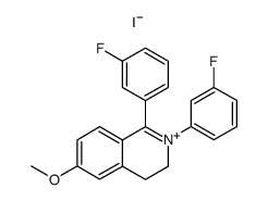 1,2-bis(3-fluorophenyl)-6-methoxy-3,4-dihydroisoquinolin-2-ium iodide Structure