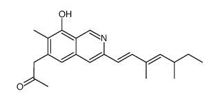 3-<3',5'-Dimethyl-heptadien-(2',4')-yl>-6-acetonyl-7-methyl-8-hydroxyisochinolin, Aporotioramin结构式