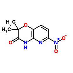 2,2-二甲基-6-硝基-2H-吡啶并[3,2-B][1,4]噁嗪-3(4H)-酮结构式