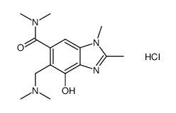 5-[(dimethylamino)methyl]-4-hydroxy-N,N,1,2-tetramethyl-1H-benzimidazole-6-carboxamide hydrochloride结构式