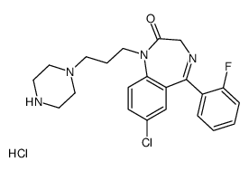 7-chloro-5-(2-fluorophenyl)-1-(3-piperazin-1-ylpropyl)-3H-1,4-benzodiazepin-2-one,hydrochloride Structure