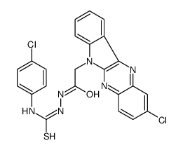 1-[[2-(2-chloroindolo[2,3-b]quinoxalin-6-yl)acetyl]amino]-3-(4-chlorophenyl)thiourea结构式