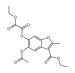 5-acetoxy-6-ethoxyoxalyloxy-2-methyl-benzofuran-3-carboxylic acid ethyl ester Structure