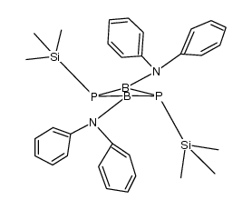 2,4-bis(diphenylamino)-1,3-bis(trimethylsilyl)-1,3,2,4-diphosphadiboretane结构式