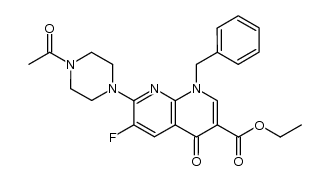 ethyl 7-(4-acetylpiperazin-1-yl)-1-benzyl-6-fluoro-4-oxo-1,4-dihydro-1,8-naphthyridine-3-carboxylate结构式