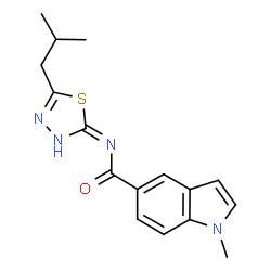 1-methyl-N-[(2E)-5-(2-methylpropyl)-1,3,4-thiadiazol-2(3H)-ylidene]-1H-indole-5-carboxamide picture