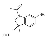 1-(6-amino-3,3-dimethylindolin-1-yl)ethanone hydrochloride Structure
