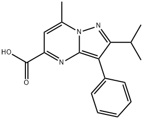 2-isopropyl-7-methyl-3-phenylpyrazolo[1,5-a]pyrimidine-5-carboxylic acid Structure