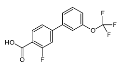 2-Fluoro-4-(3-trifluoromethoxyphenyl)benzoic acid结构式