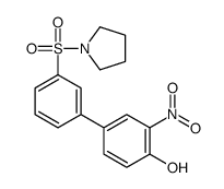 2-nitro-4-(3-pyrrolidin-1-ylsulfonylphenyl)phenol Structure