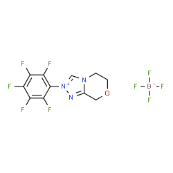 2-(Perfluorophenyl)-5,6-dihydro-8H-[1,2,4]triazolo[3,4-c][1,4]oxazin-2-ium tetrafluoroborate structure