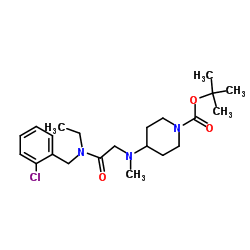 4-({[(2-Chloro-benzyl)-ethyl-carbamoyl]-Methyl}-Methyl-amino)-piperidine-1-carboxylic acid tert-butyl ester结构式