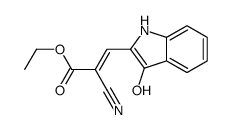 ethyl 2-cyano-3-(3-hydroxy-1H-indol-2-yl)prop-2-enoate结构式