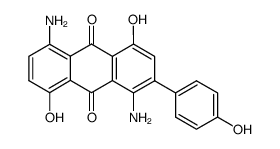 1,5-diamino-4,8-dihydroxy-2-(4-hydroxyphenyl)anthraquinone结构式