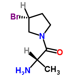 (2S)-2-Amino-1-[(3R)-3-bromo-1-pyrrolidinyl]-1-propanone结构式