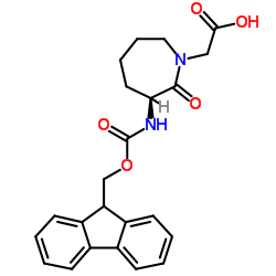 2-[(3S)-3-(9H-fluoren-9-ylmethoxycarbonylamino)-2-oxoazepan-1-yl]acetic acid structure