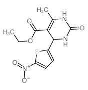 5-Pyrimidinecarboxylic acid,1,2,3,4-tetrahydro-6-methyl-4-(5-nitro-2-thienyl)-2-oxo-, ethyl ester结构式