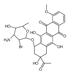 (7S,9S)-9-acetyl-7-[(2R,3R,4R,5R,6S)-4-amino-3-bromo-5-hydroxy-6-methyloxan-2-yl]oxy-6,9,11-trihydroxy-4-methoxy-8,10-dihydro-7H-tetracene-5,12-dione结构式