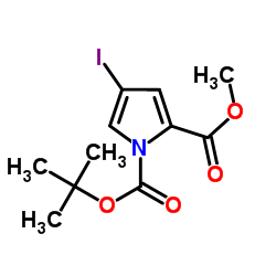 2-Methyl 1-(2-methyl-2-propanyl) 4-iodo-1H-pyrrole-1,2-dicarboxylate结构式