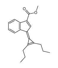 1-<2,3-Dipropyl-cyclopropenyliden>-inden-3-carbonsaeuremethylester Structure