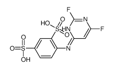 4-[(2,6-difluoropyrimidin-4-yl)amino]benzene-1,3-disulfonic acid结构式