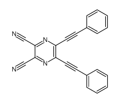 5,6-bis(2-phenylethynyl)pyrazine-2,3-dicarbonitrile结构式