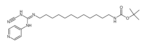 4-[N'-cyano-N''-(12-(tert-butyloxycarbonylamino)-dodecyl)-N-guanidino]-pyridine结构式