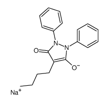 sodium,4-butyl-5-oxo-1,2-diphenylpyrazol-3-olate结构式