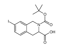 2-BOC-7-IODO-1,2,3,4-TETRAHYDROISOQUINOLINE-3-CARBOXYLIC ACID structure