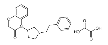 2-hydroxy-2-oxoacetate,4-[1-(2-phenylethyl)pyrrolidin-1-ium-3-yl]-1,4-benzoxazin-3-one结构式