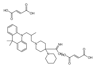 1-[3-(9,9-dimethylacridin-10-yl)-2-methylpropyl]-4-piperidin-1-ium-1-ylpiperidin-1-ium-4-carboxamide,(Z)-4-hydroxy-4-oxobut-2-enoate结构式