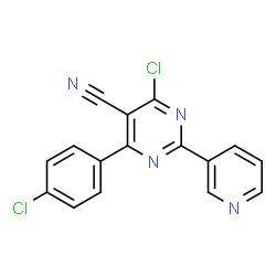 4-Chloro-6-(4-chlorophenyl)-2-(3-pyridinyl)-5-pyrimidinecarbonitrile structure