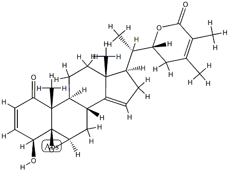 (22R)-1-Oxo-4β,22-dihydroxy-5,6β-epoxy-5β-ergosta-2,14,24-triene-26-oic acid δ-lactone结构式