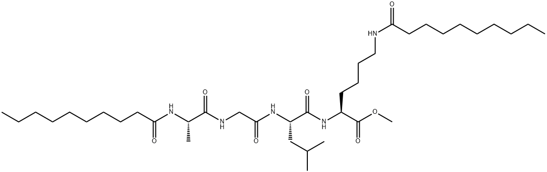 N6-Decanoyl-N2-(N-decanoyl-L-Ala-Gly-L-Leu-)L-Lys-OMe Structure
