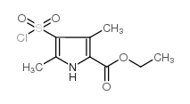 4-(氯磺酰基)-3,5-二甲基-1H-吡咯-2-羧酸乙酯结构式