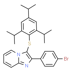 2-(4-bromophenyl)-3-((2,4,6-triisopropylphenyl)thio)imidazo[1,2-a]pyridine结构式