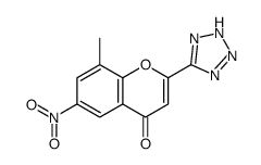 4H-1-Benzopyran-4-one, 8-methyl-6-nitro-2-(1H-tetrazol-5-yl)- Structure